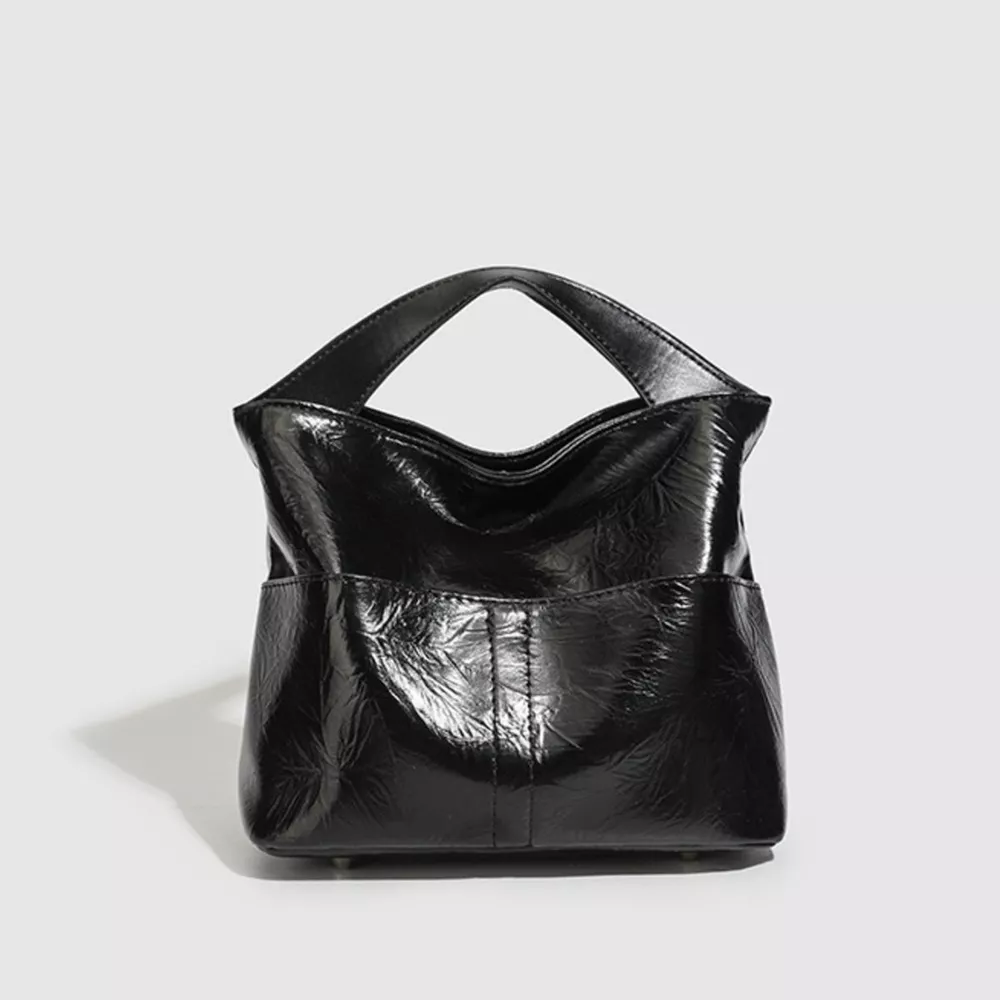 Glossy Patent Leather Minimalist Tote Handbag