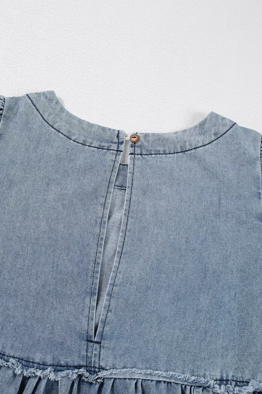 Vintage Wash Denim Dress with Pockets, image 3