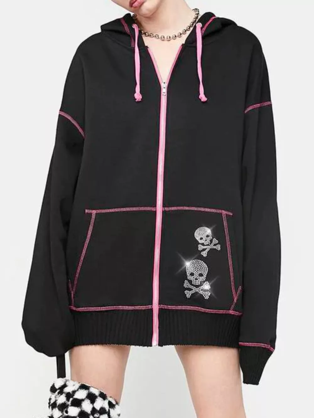 Halloween Zip-Up Drawstring Hoodie, image 6