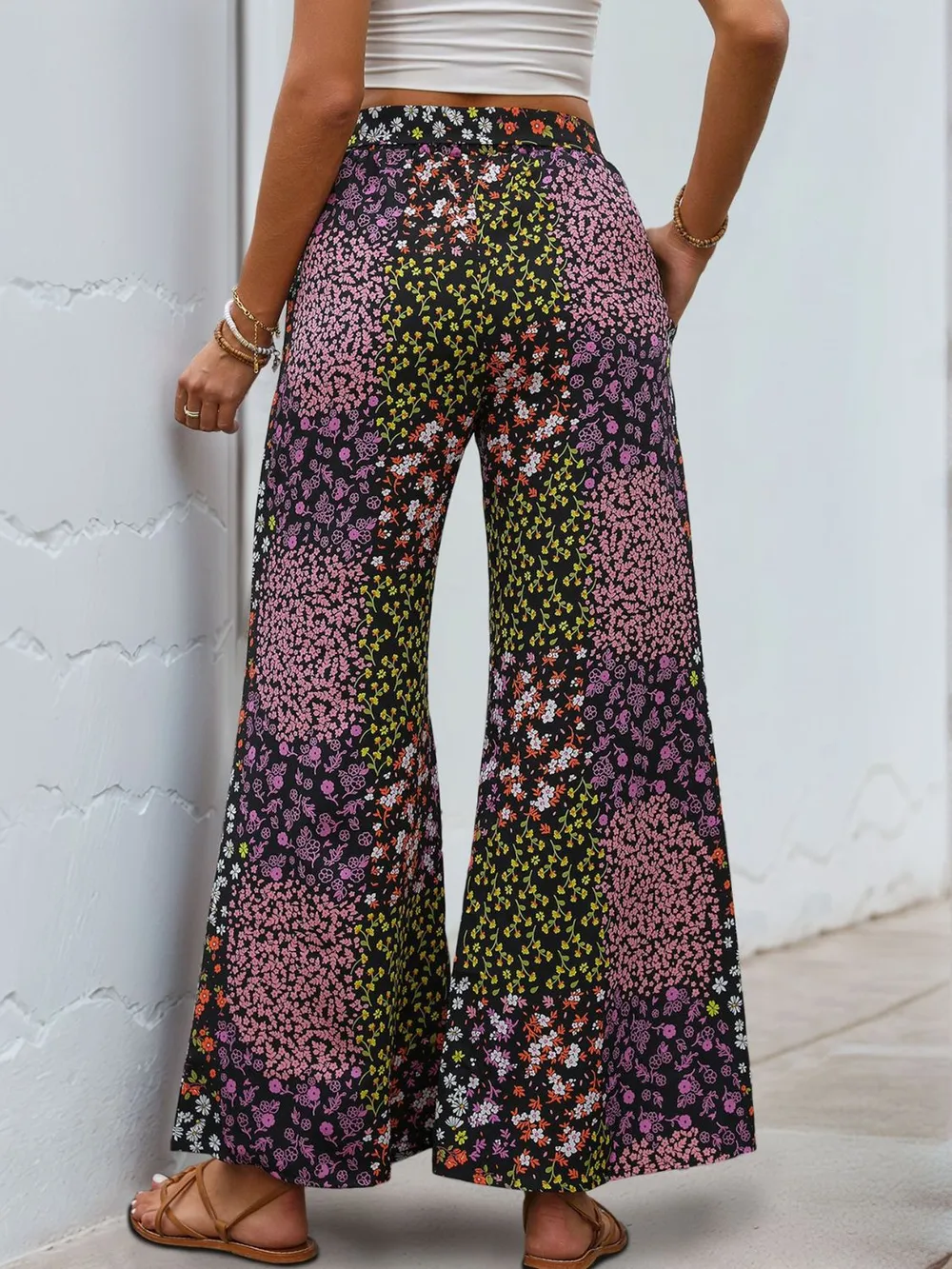 Floral High Rise Wide Leg Pants, image 2