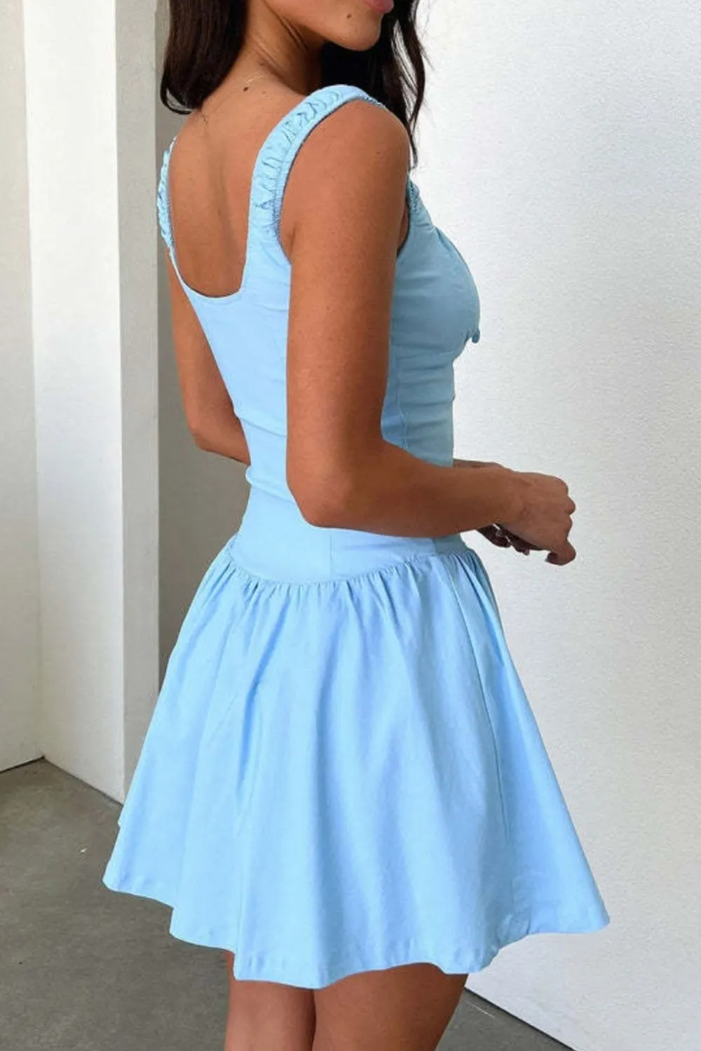 Decorative Button Square Neck Cami Dress, image 12