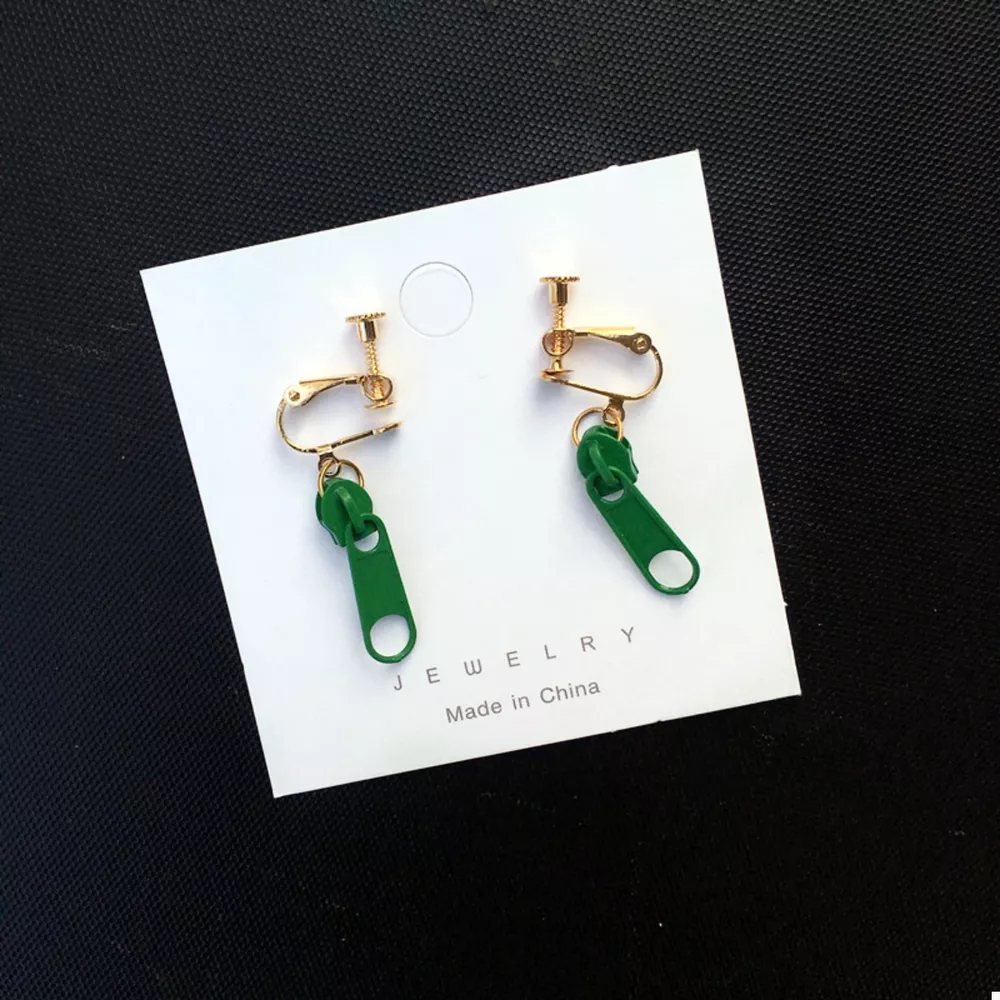 Zipper Dangle Clip-on Earrings, image 4