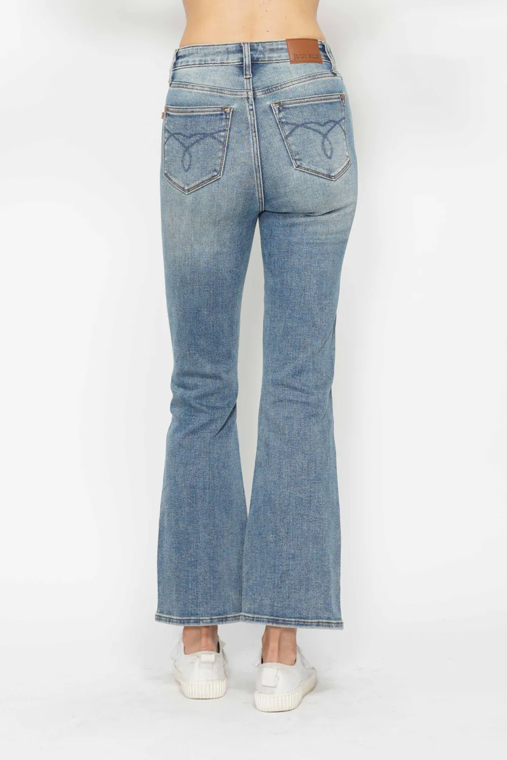 Full Size Tummy Control Back Embroidered Pocketed Bootcut Jeans Plus Size, image 2