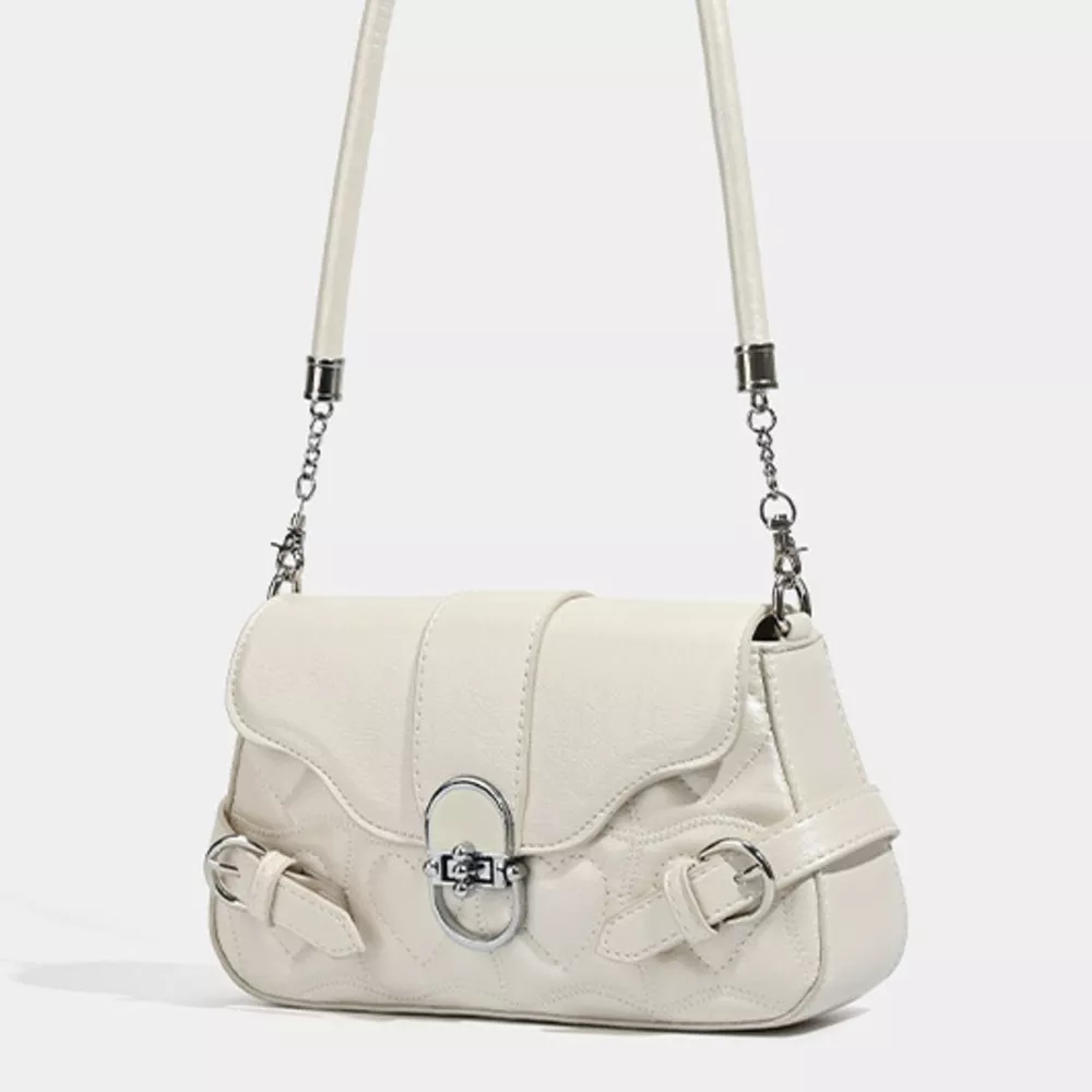 Quilted Flap Buckle Decor Crossbody Bag, image 4