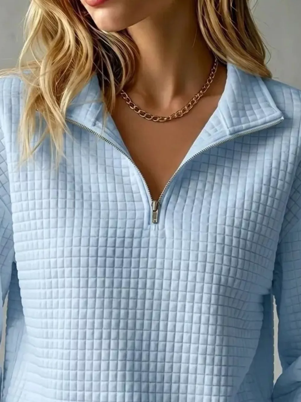 Waffle Knit Quarter-Zip Sweatshirt, image 14