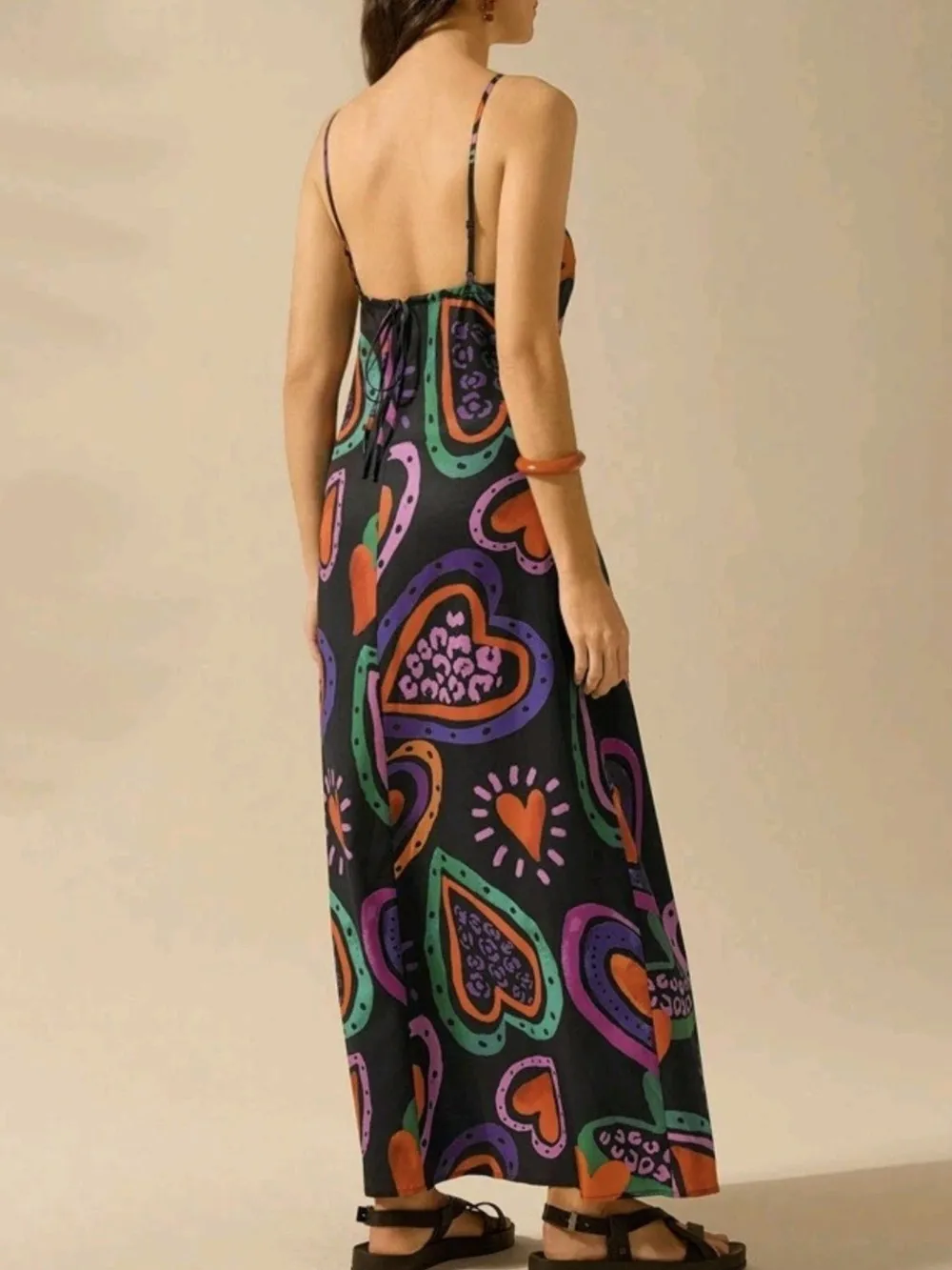 Printed Sleeveless Maxi Dress, image 8