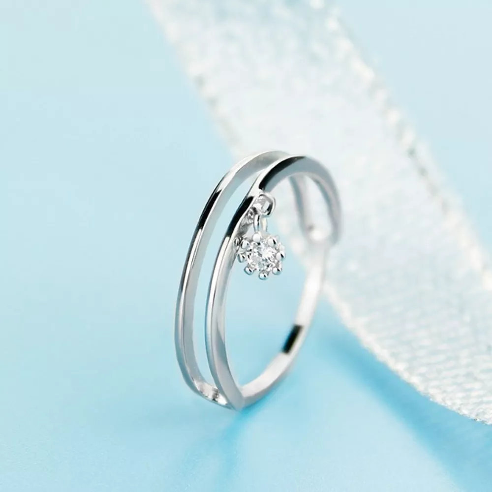 925 Sterling Silver Double Layered Ring, image 5