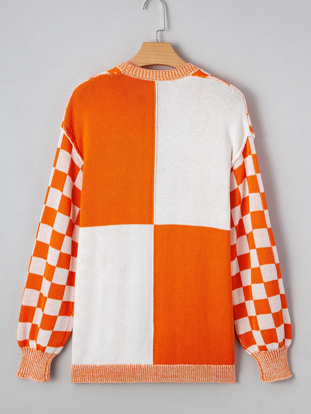 Checkered Pattern Open Front Cardigan, image 2