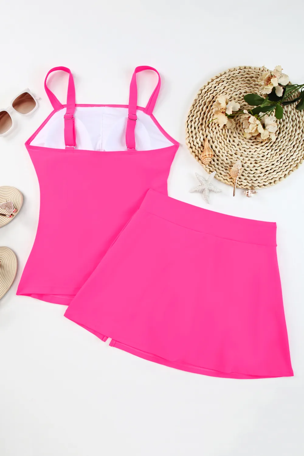 Square Neck Top and Skirt Swim Set, image 2