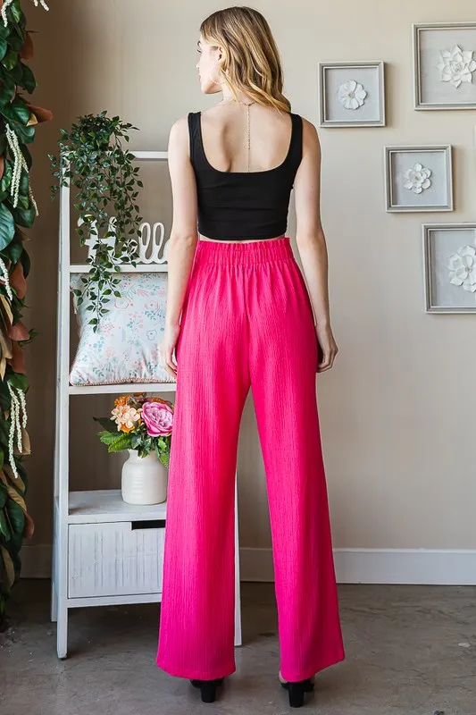 Full Size Front Tie Pants with Paperbag Waistband Plus Size, image 2