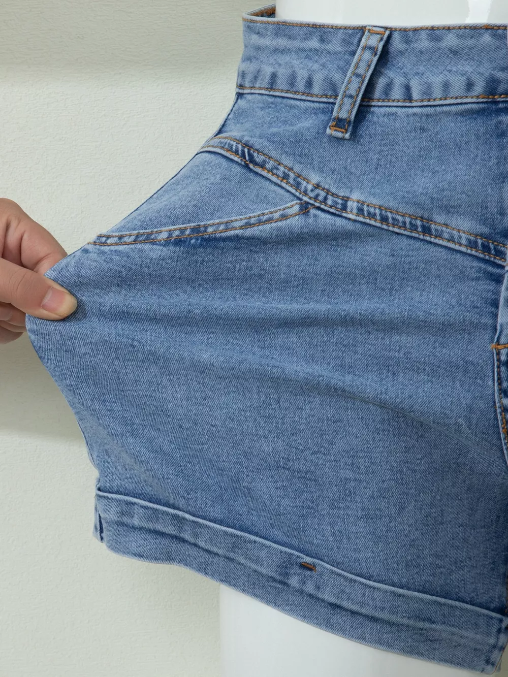 High-Waisted Denim Shorts, image 10