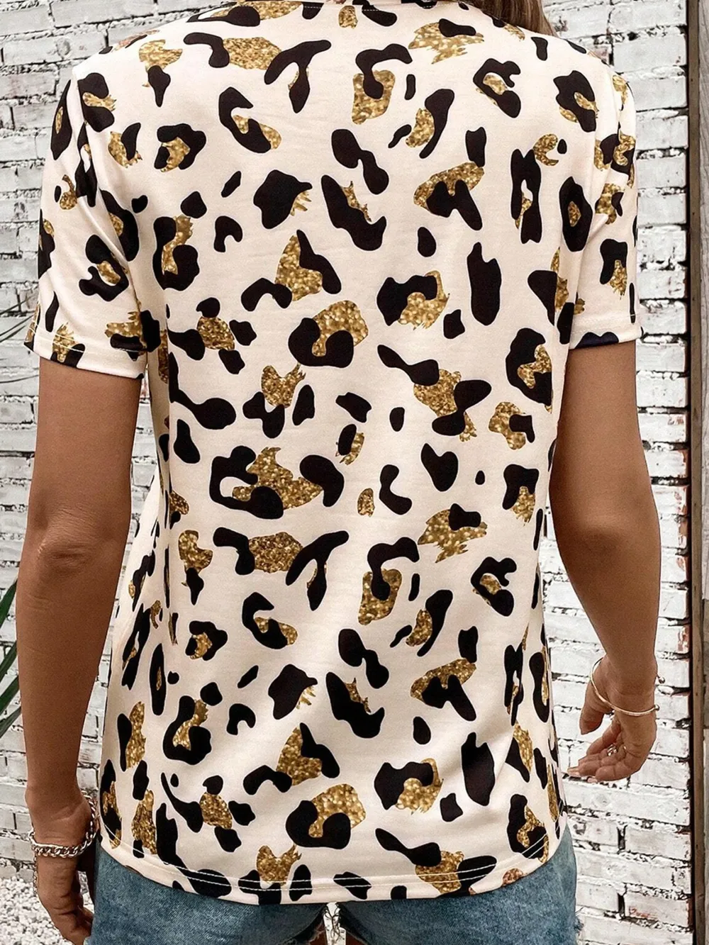 Leopard Print Short Sleeve T-Shirt, image 2