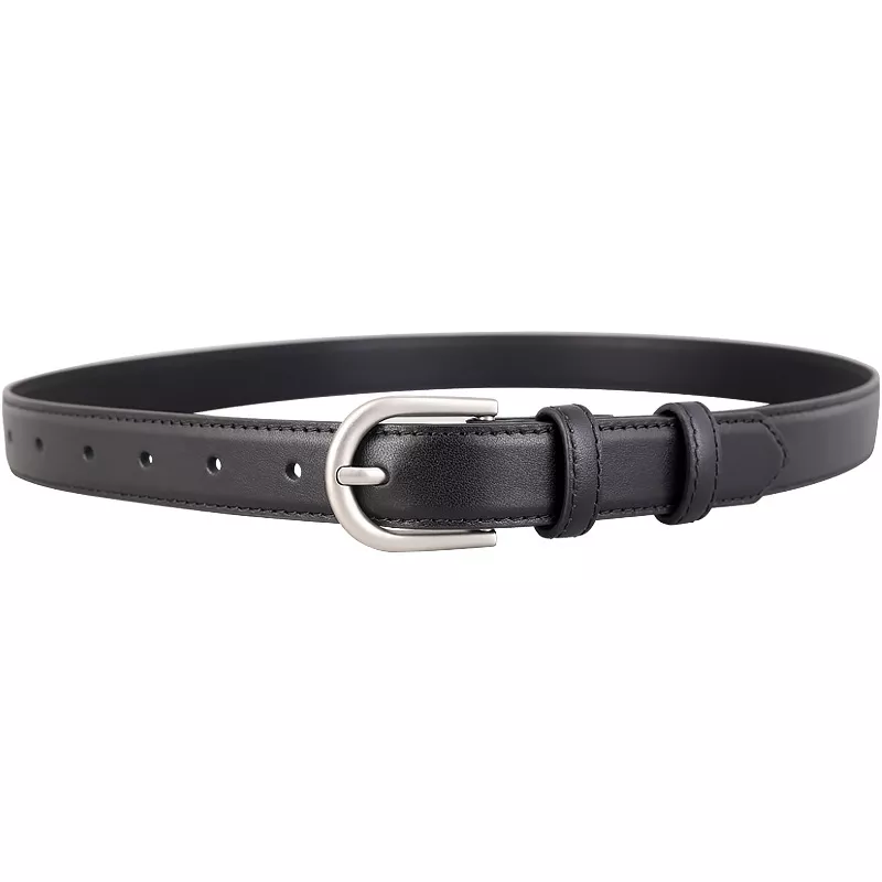 Leather Belt with Silver Buckle, image 3