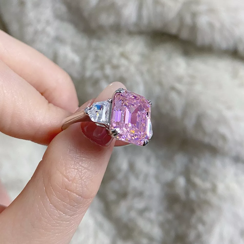 925 Sterling Silver Zircon Geometric Ring, image 6