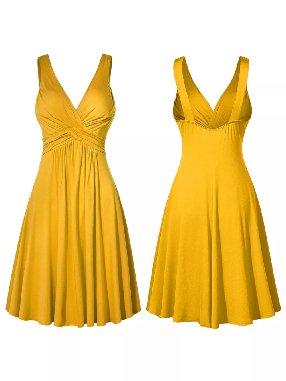 Full Size Twisted Sleeveless Ruched Waist A-Line Dress Plus Size, image 14