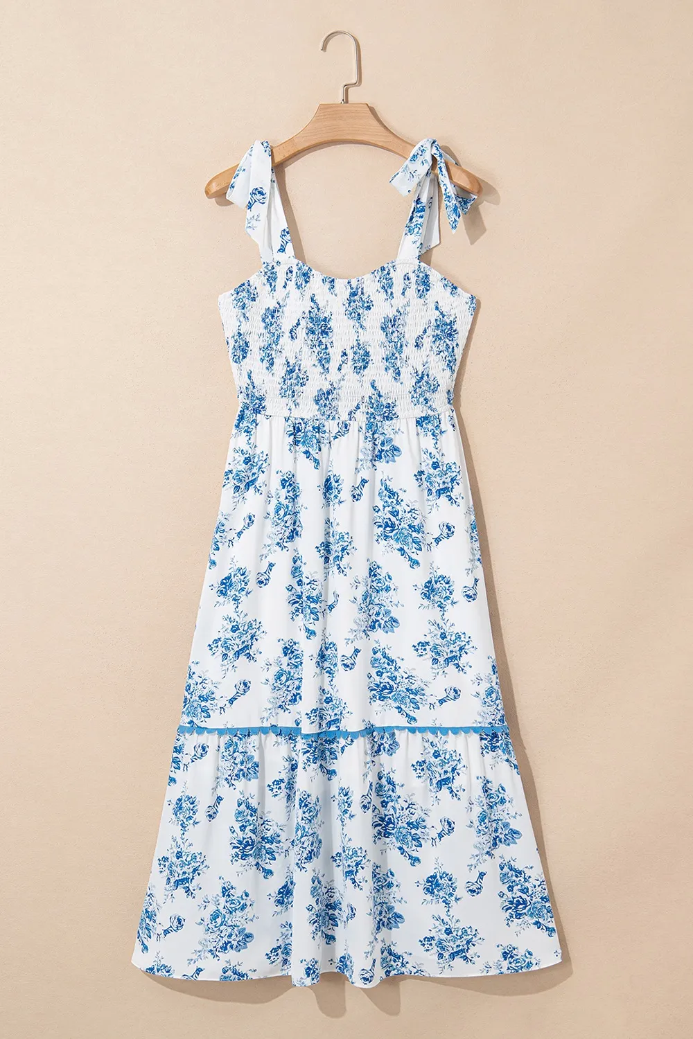 Printed Tie Shoulder Dress