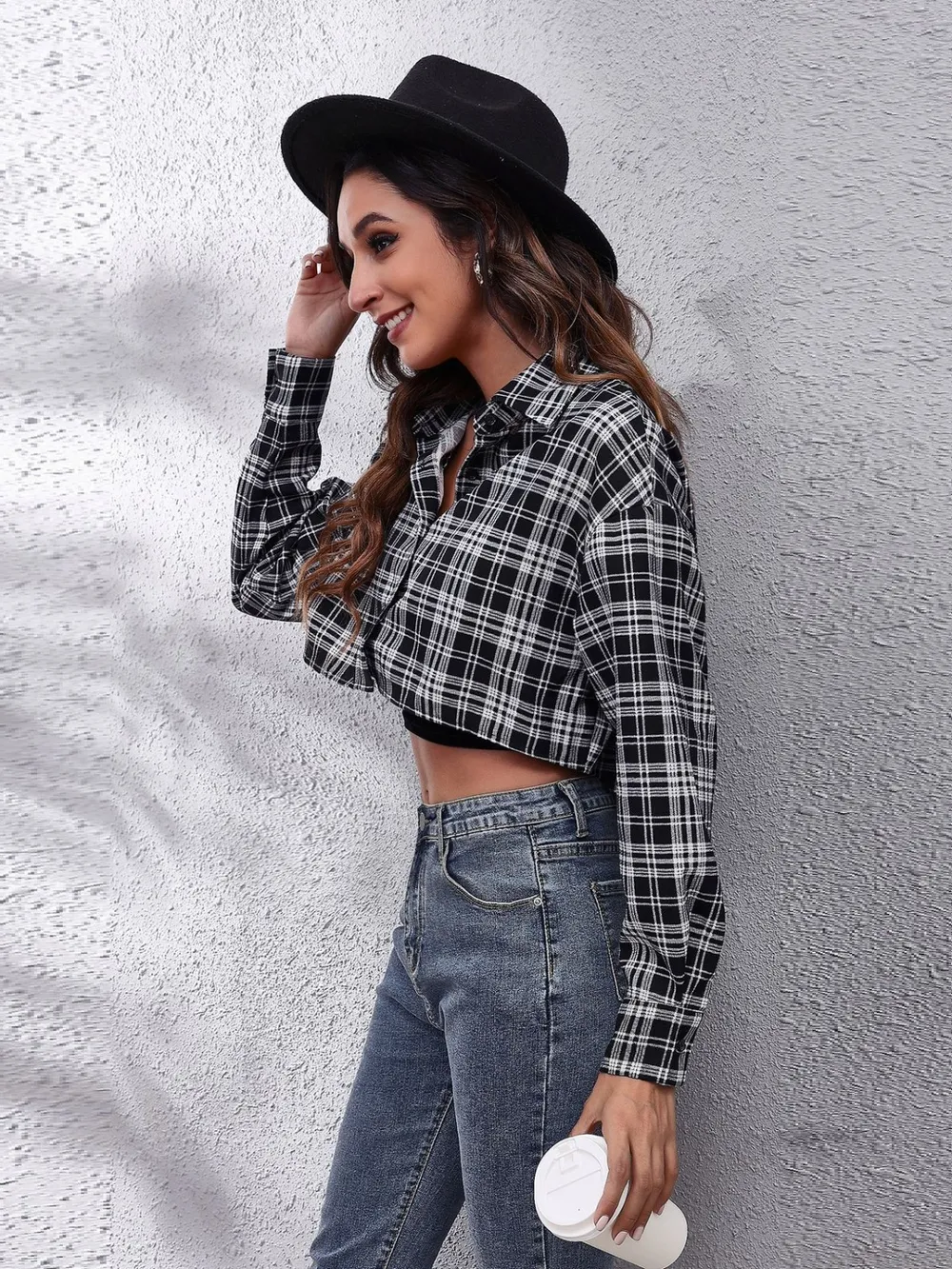 Button Down Printed Cropped Jacket, image 17