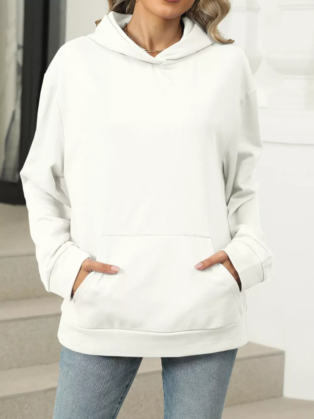 Kangaroo Pocket Long Sleeve Hoodie, image 21