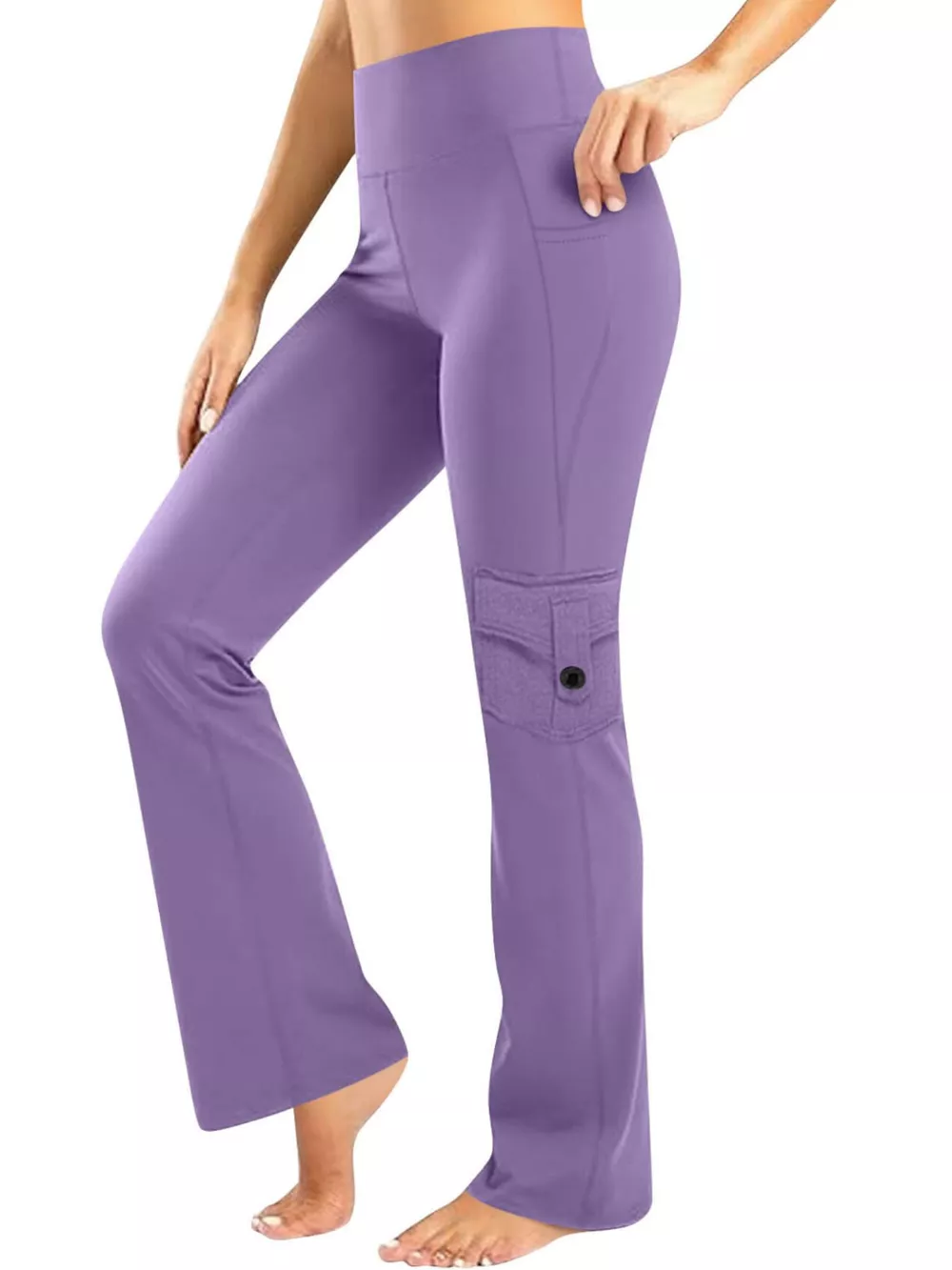 High-Waisted Yoga Pants with Pockets, image 2