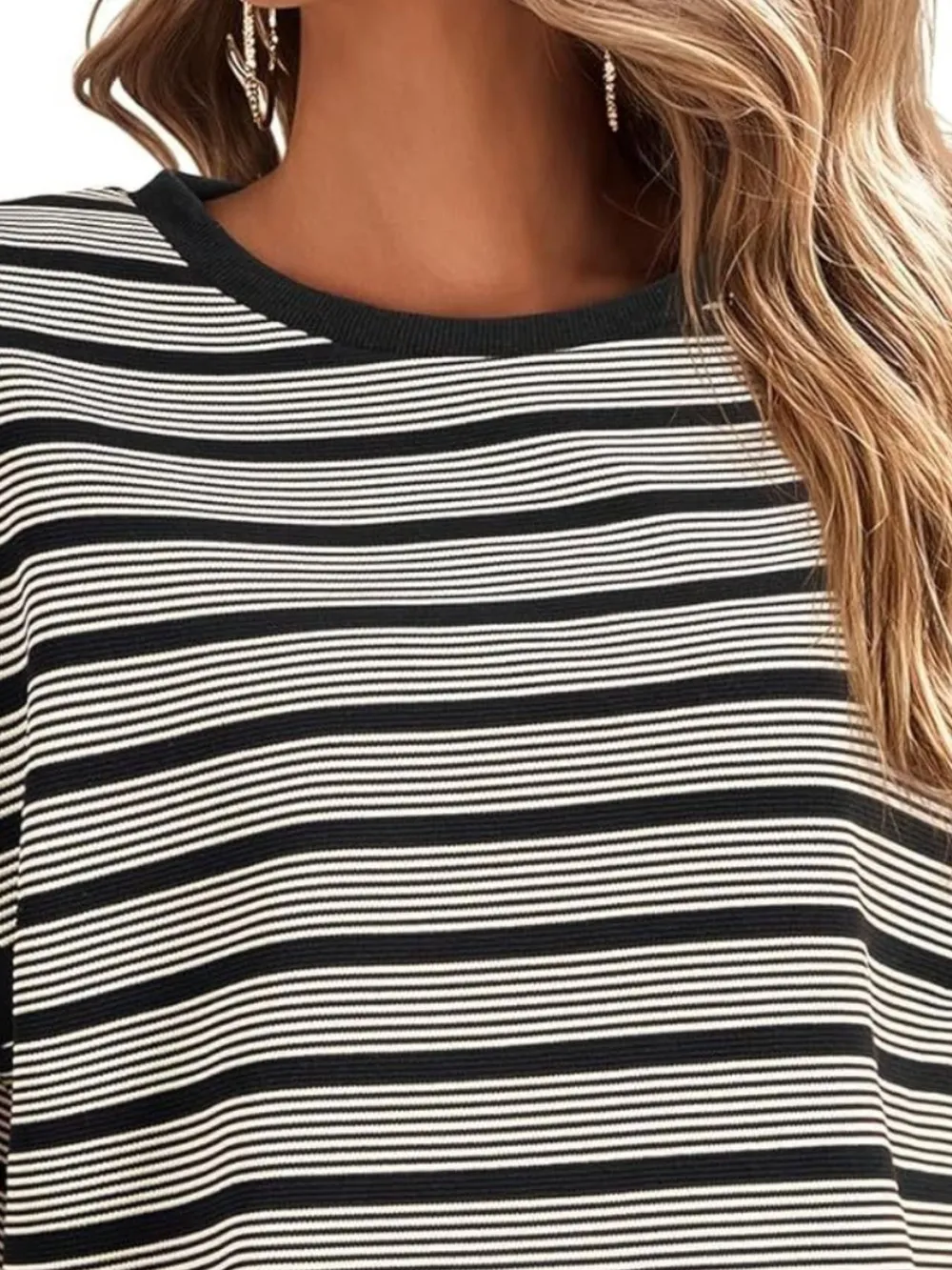 Striped Round Neck Casual T-Shirt, image 6