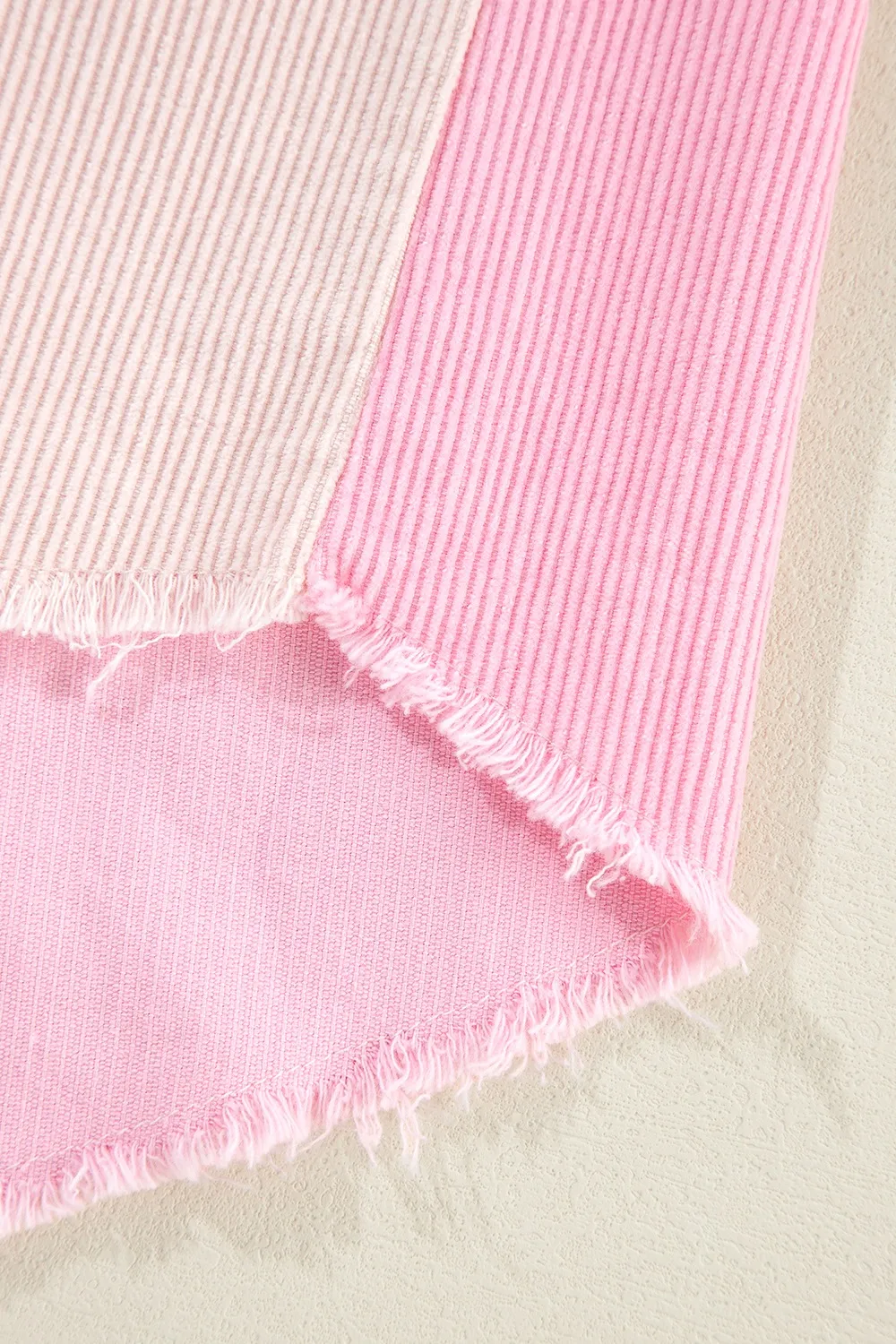 Two-tone Color Exposed Seam Corduroy Shacket, image 2