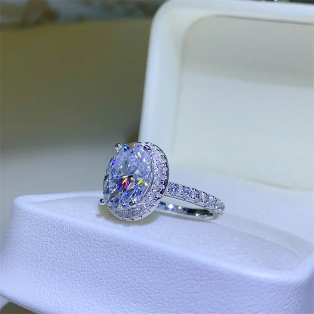 5 Carat Moissanite 925 Sterling Silver Ring, image 2