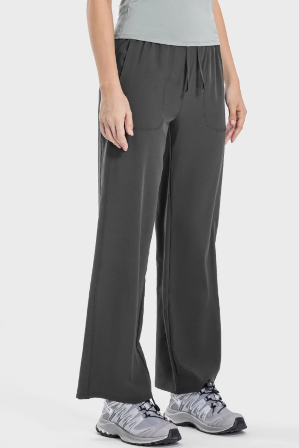 Drawstring Pocketed Active Pants, image 2