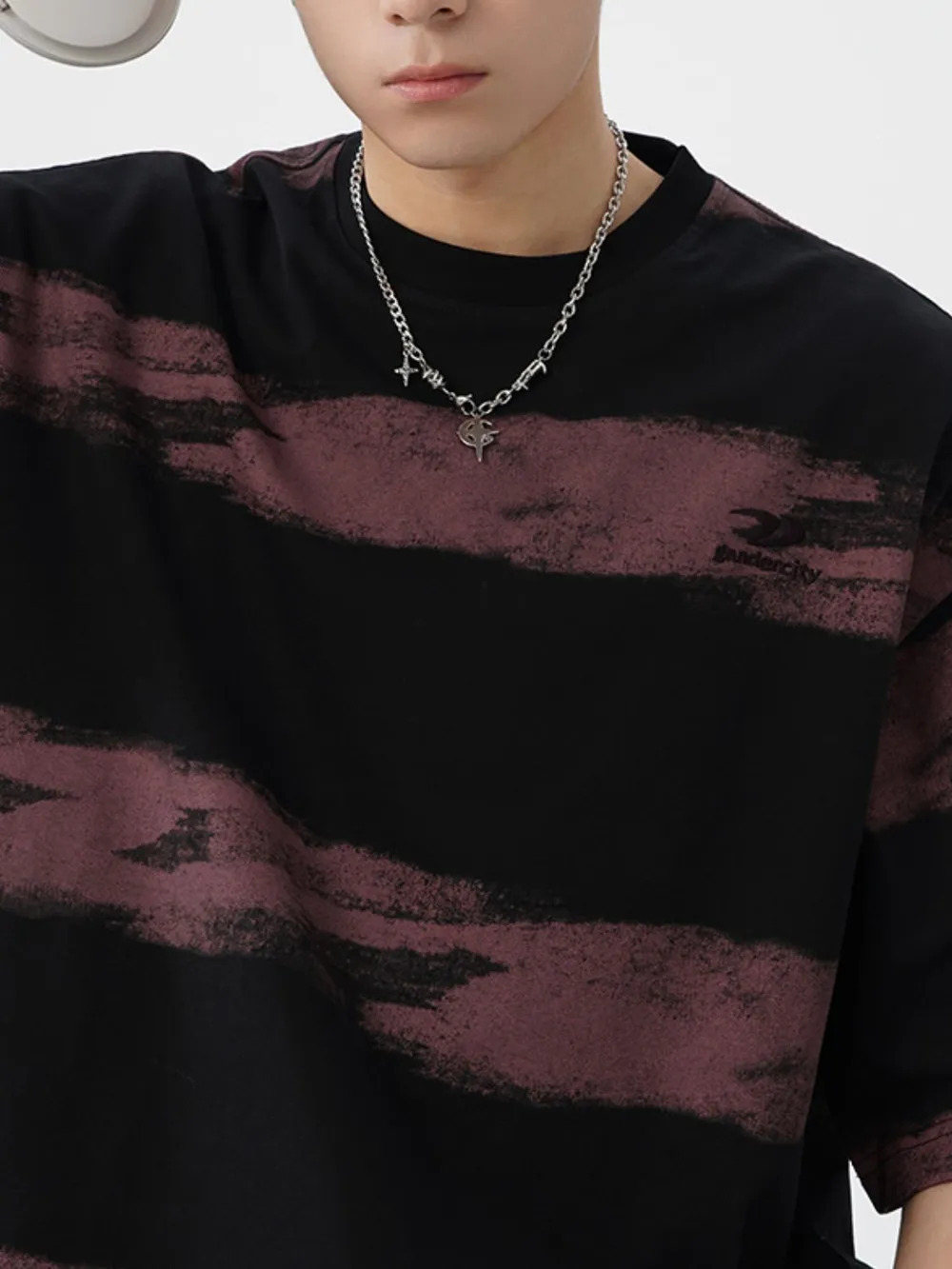 Men's Plus Size Basic style Round Neck Striped T-Shirt, image 10