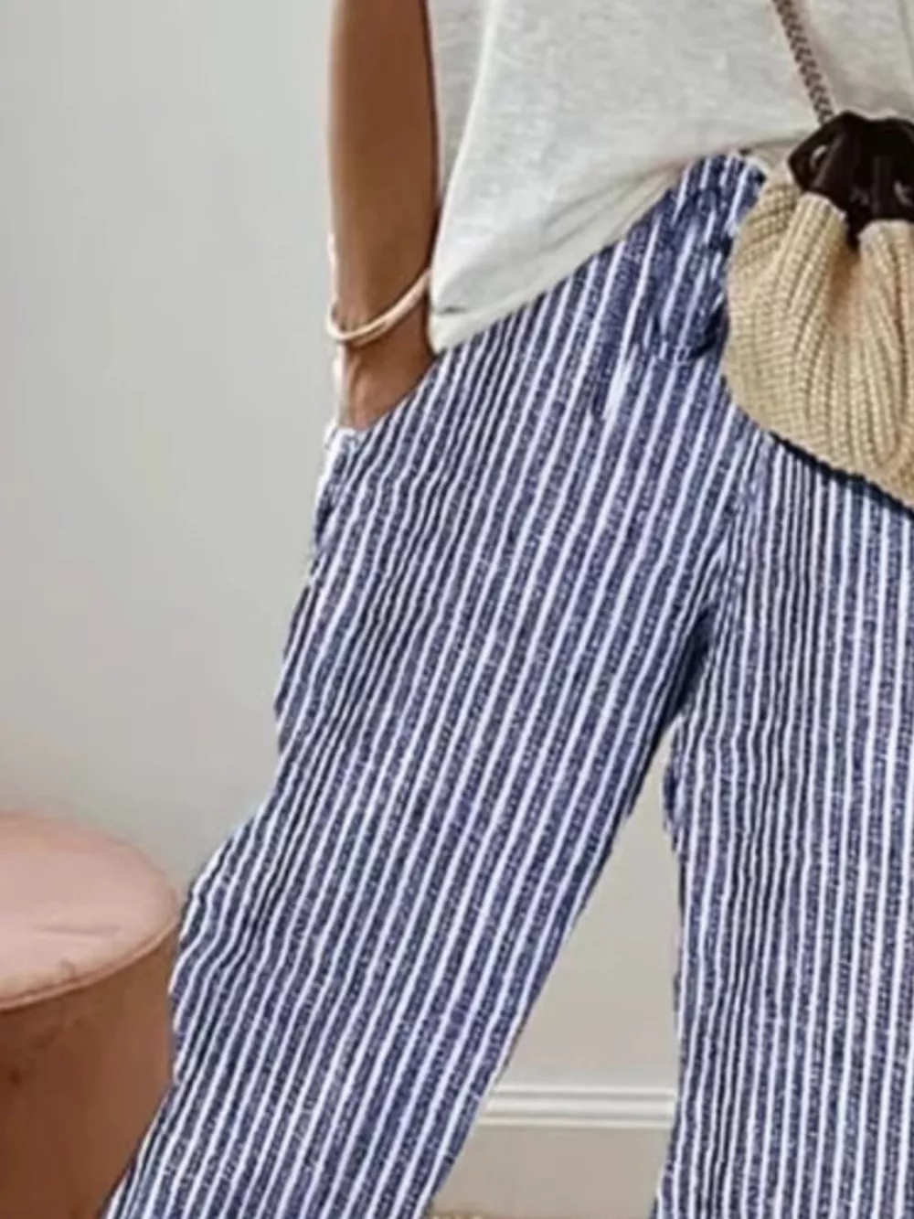 Striped Cropped Pants, image 9