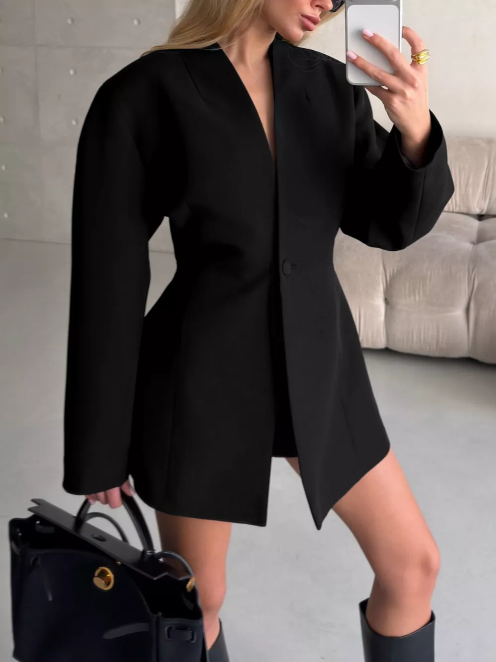 One Button Long Sleeve Blazer, image 12