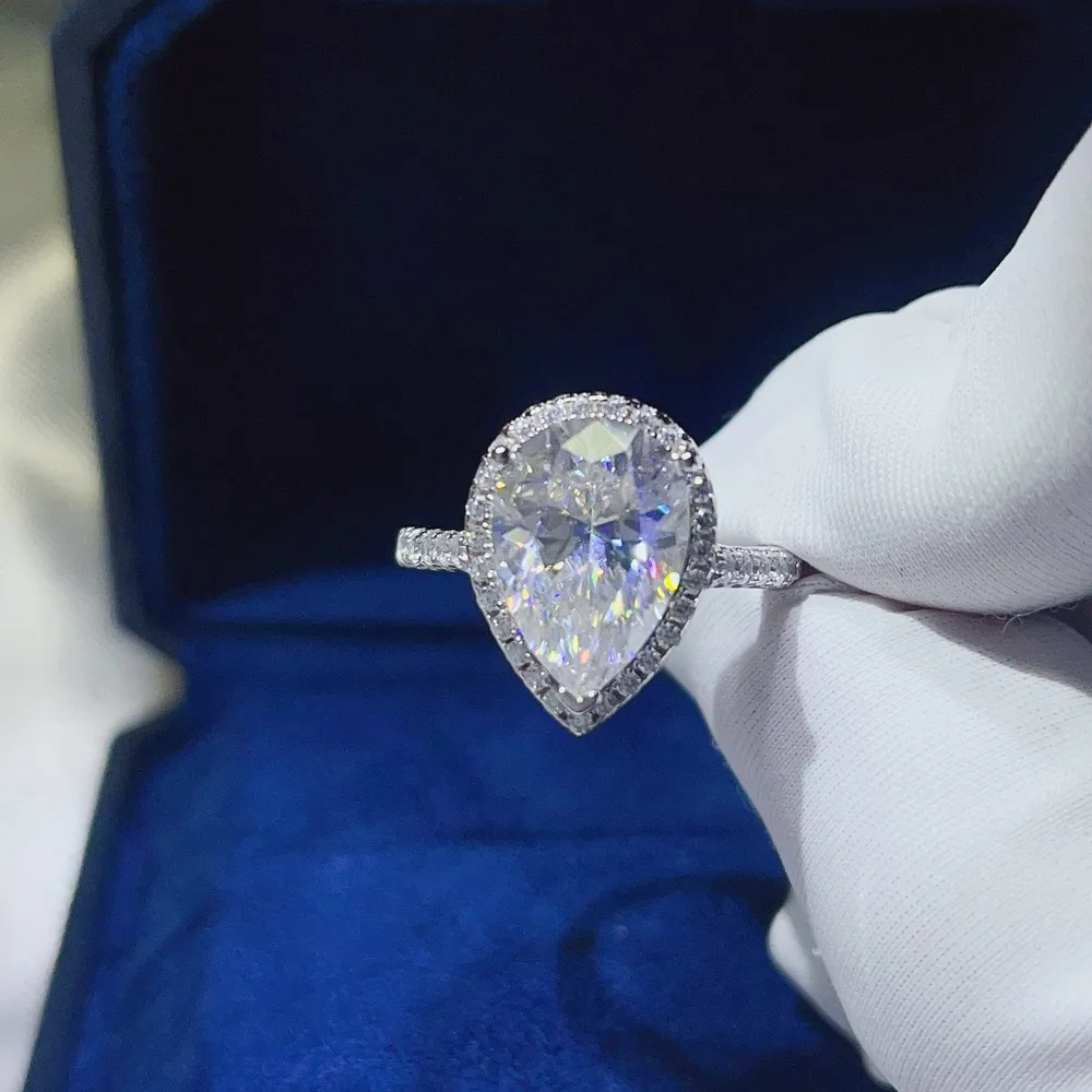 2 Carat Moissanite 925 Sterling Silver Ring, image 3