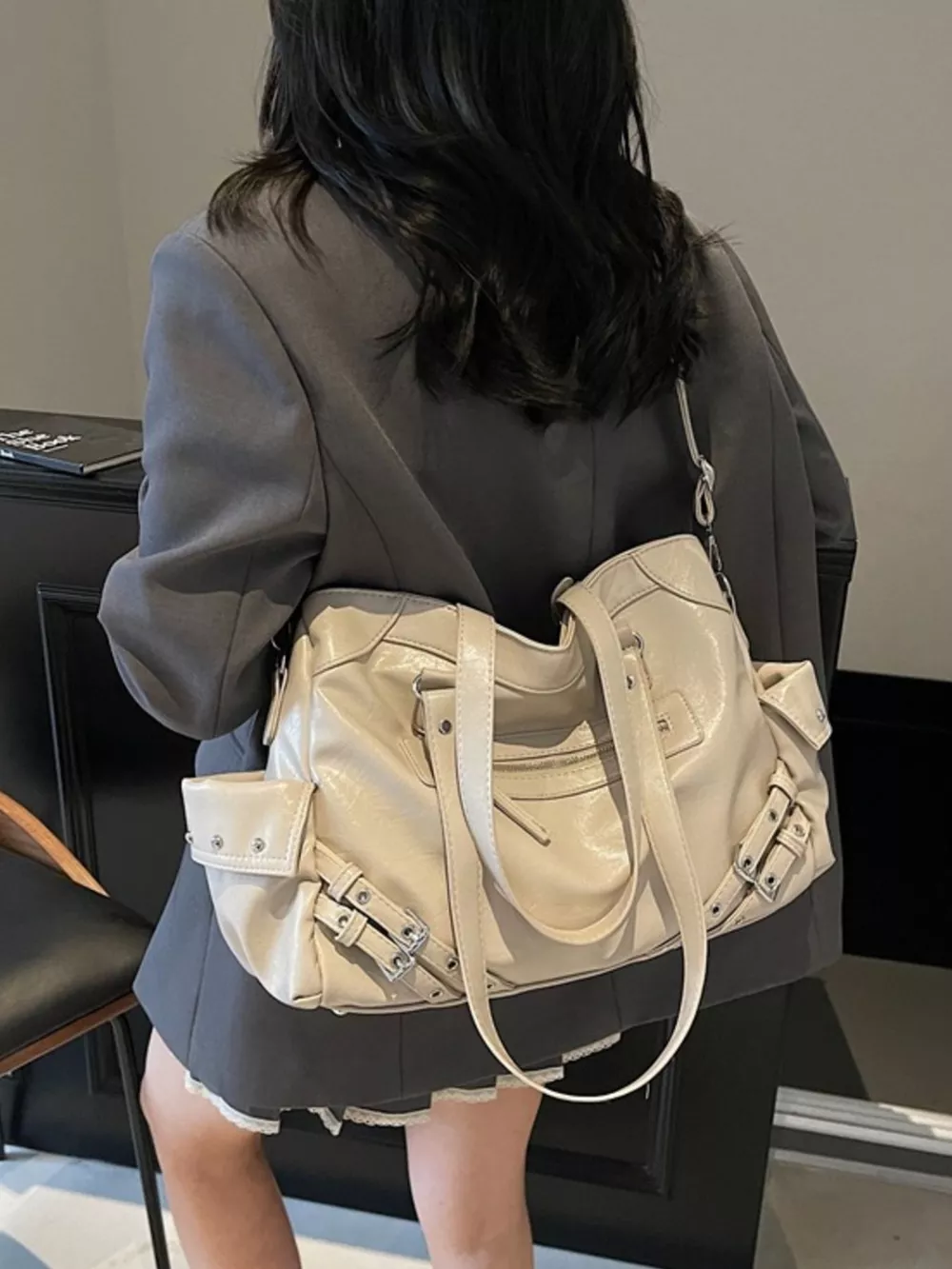 Buckle Accents Shoulder Bag, image 11