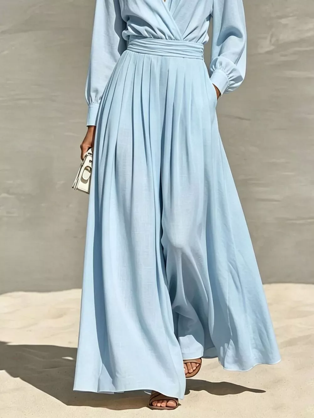Long Sleeve Wide-Leg Jumpsuit, image 10