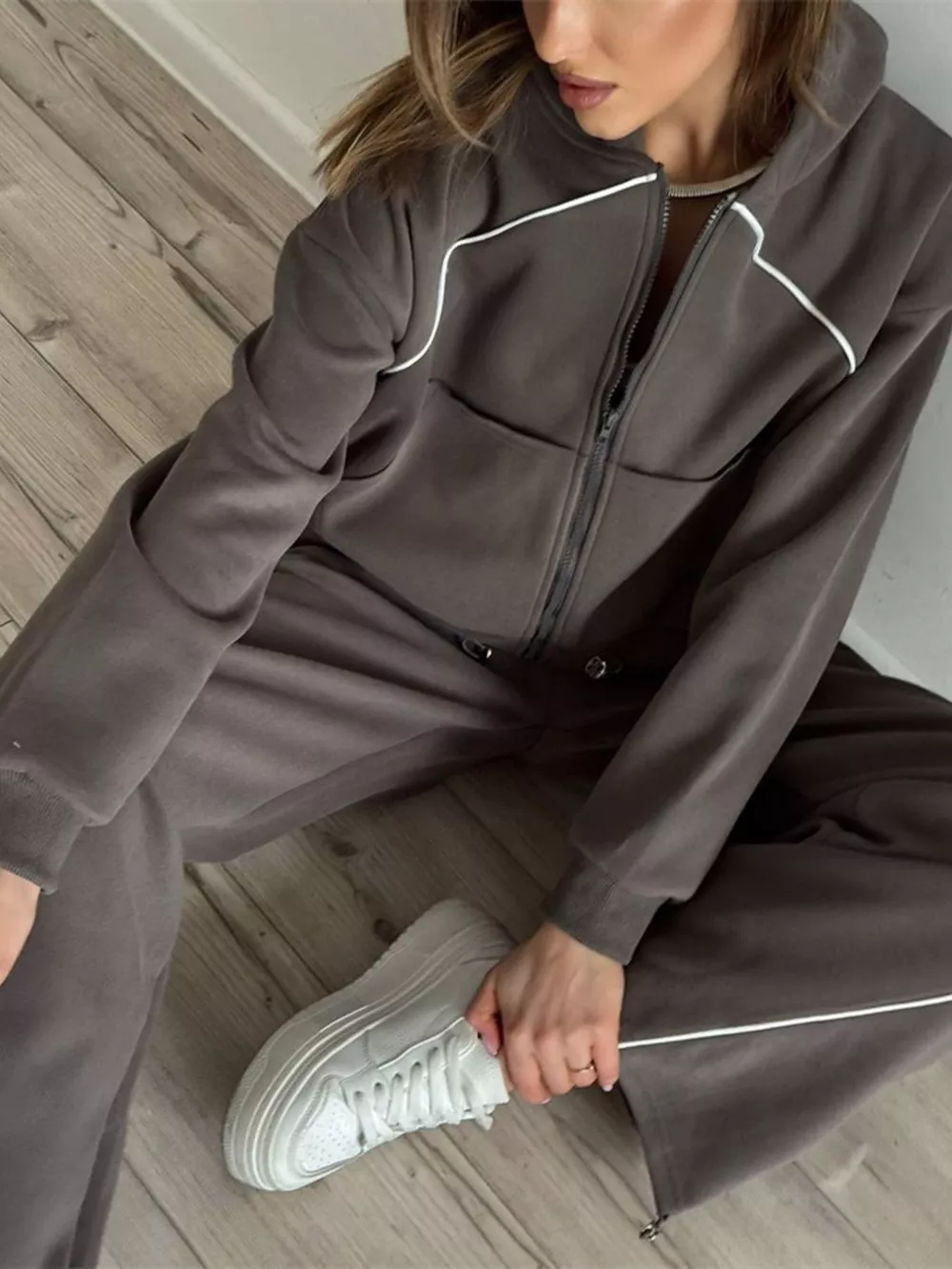 Fleece Zip-Up Hoodie and Joggers Set, image 12