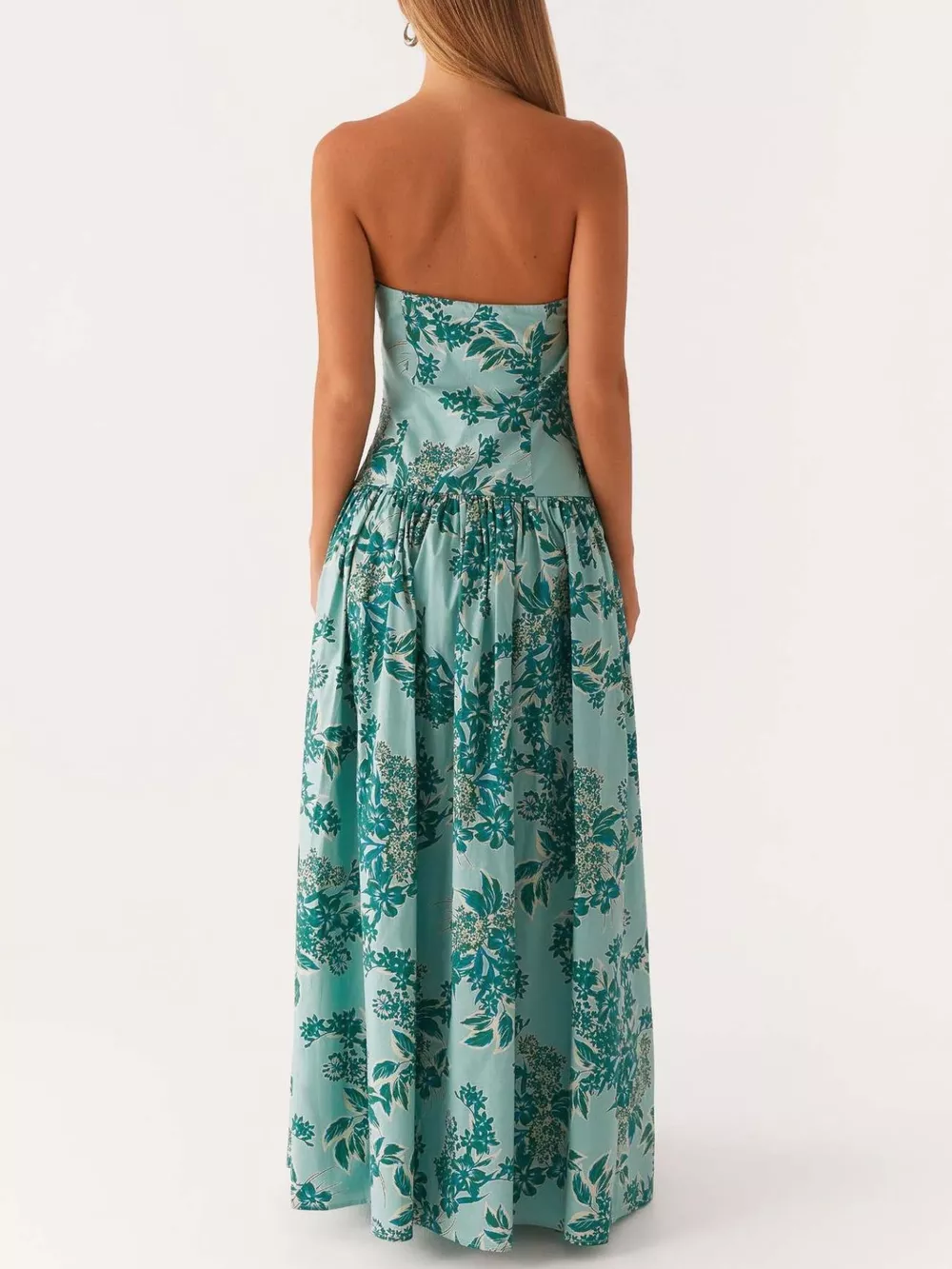 Ruched Printed Tube Maxi Dress, image 6