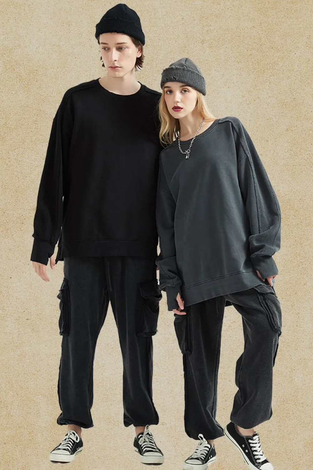 Men's Side Slit Round Neck Long Sleeve Sweatshirt, image 4