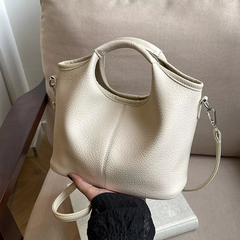 Textured Leather Crossbody Bag with Pouch, image 5