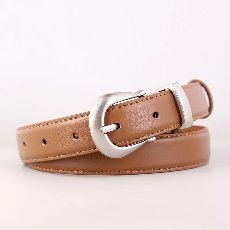 Classic Leather Belt with Silver Buckle, image 5