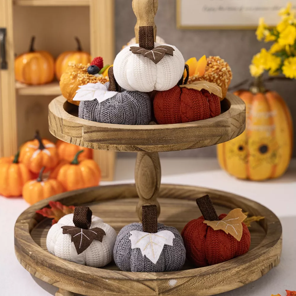 Knitted Pumpkin Decorative Ornaments, image 8