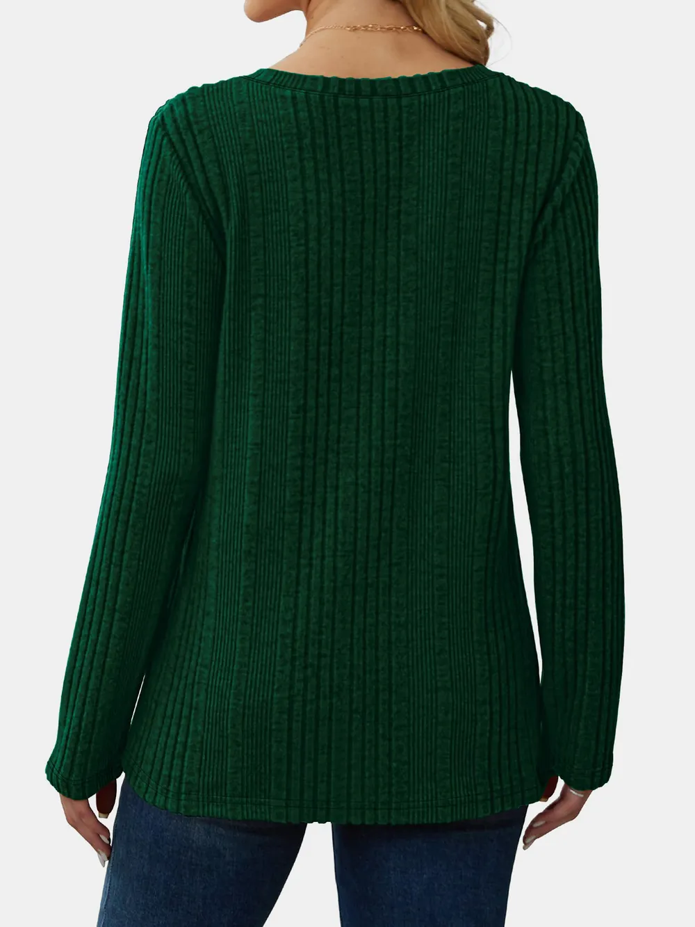 V-Neck Long Sleeve T-Shirt, image 13