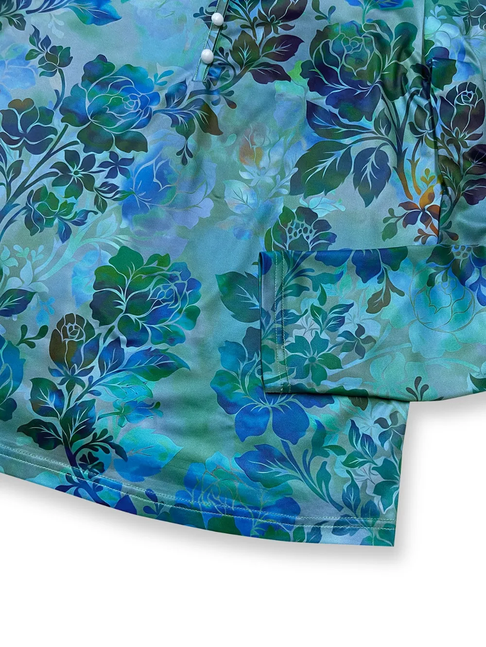 Printed V-Neck Long Sleeve Blouse, image 2