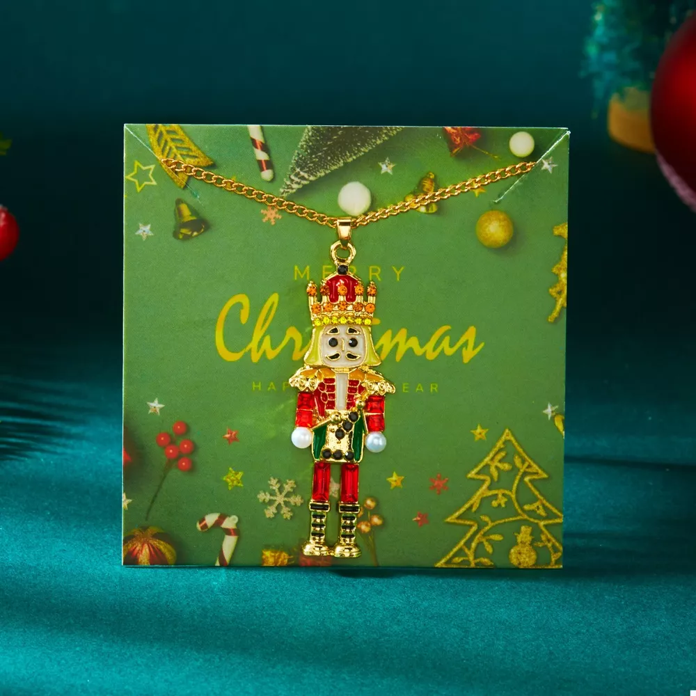 Christmas 18K Gold-Plated Nutcracker Pendant Necklace, image 6