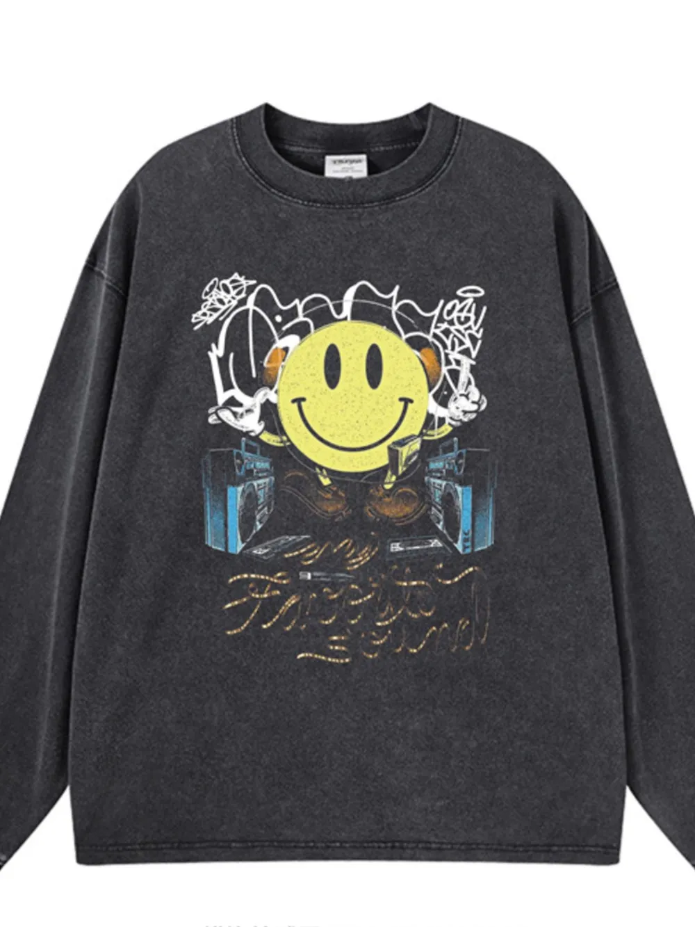 Men's Graphic Round Neck Long Sleeve T-Shirt, image 2