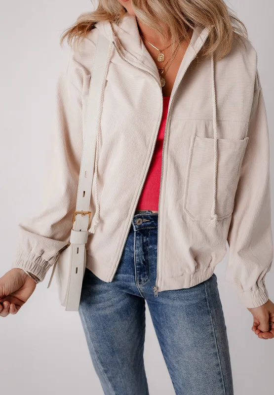 Pocketed Zip Up Long Sleeve Hooded Jacket, image 11