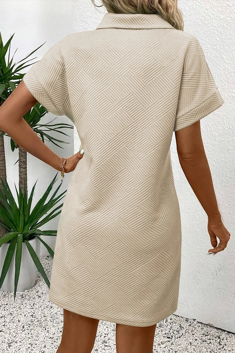 Button Front Short Sleeve Mini Dress, image 3