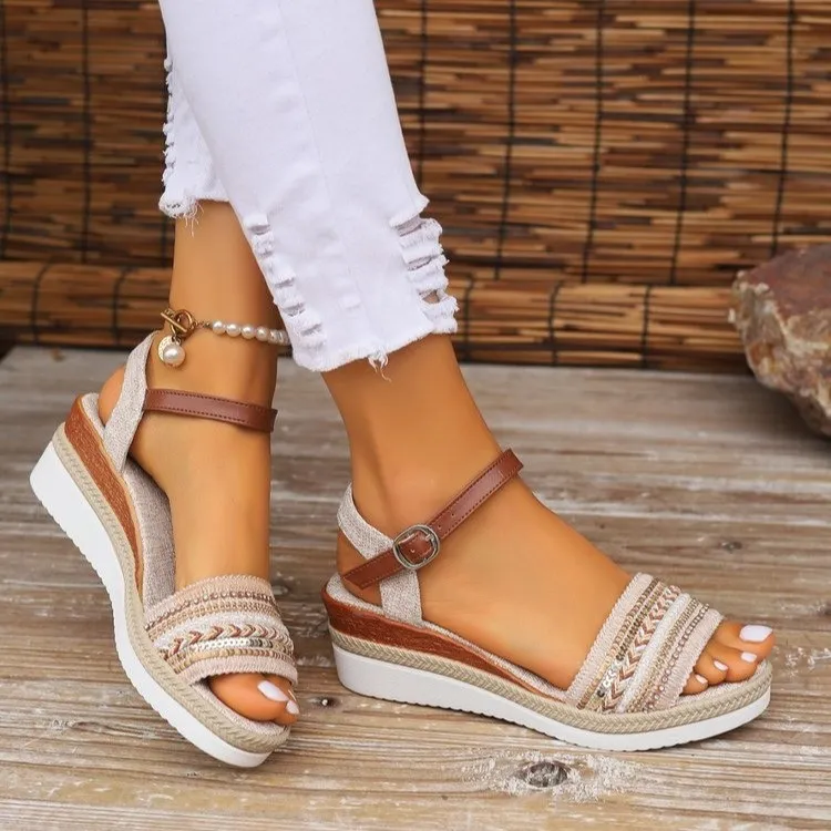 Open Toe Platform Wedge Sandals, image 4