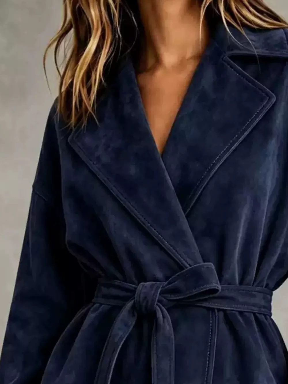 Tie-Waist Lapel Collar Jacket, image 9