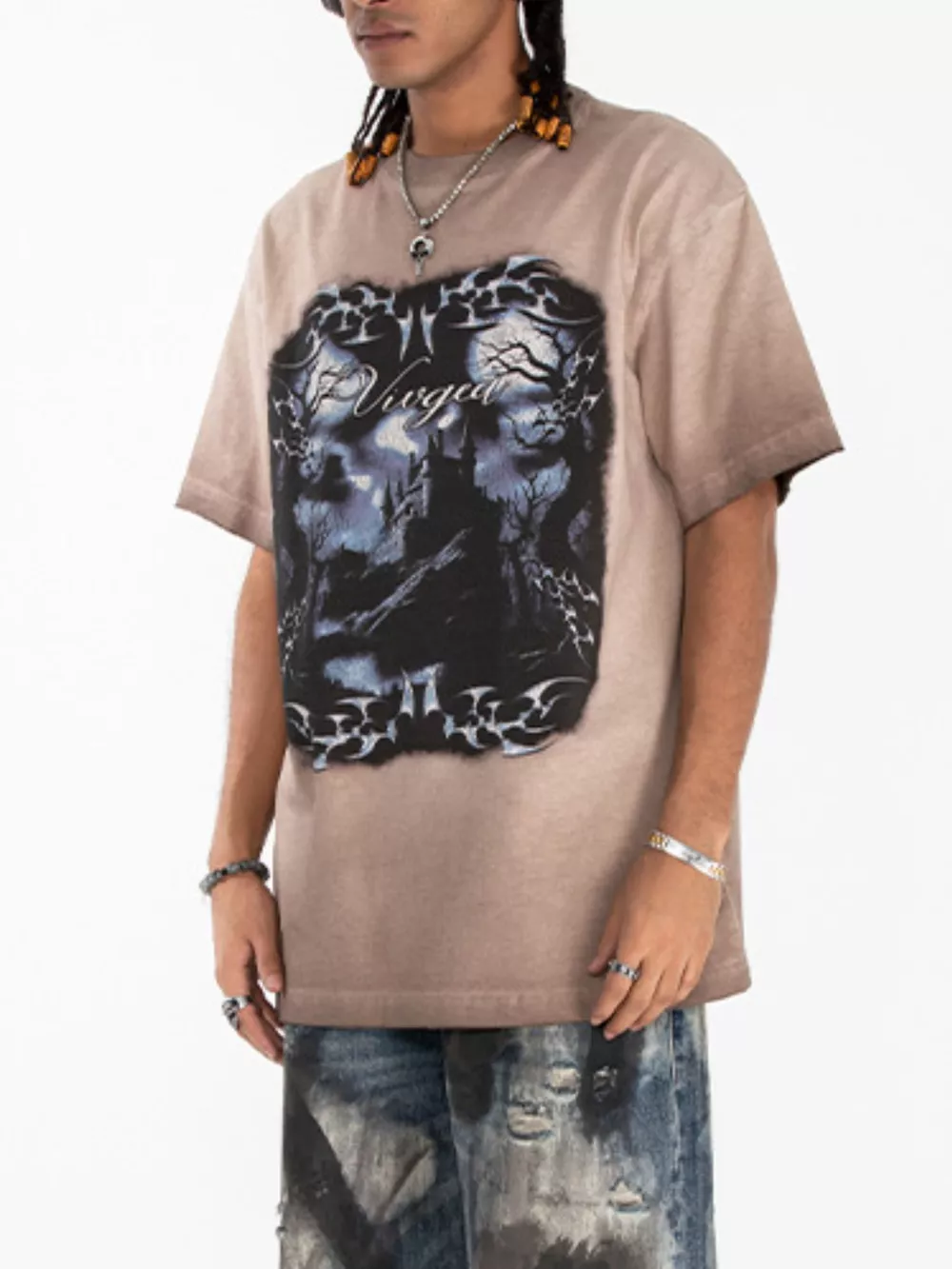 Men's Vintage Washed Graphic Oversized T-Shirt, image 2