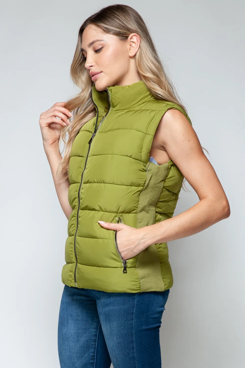 Zip Up Turtleneck Vest with Pockets, image 4