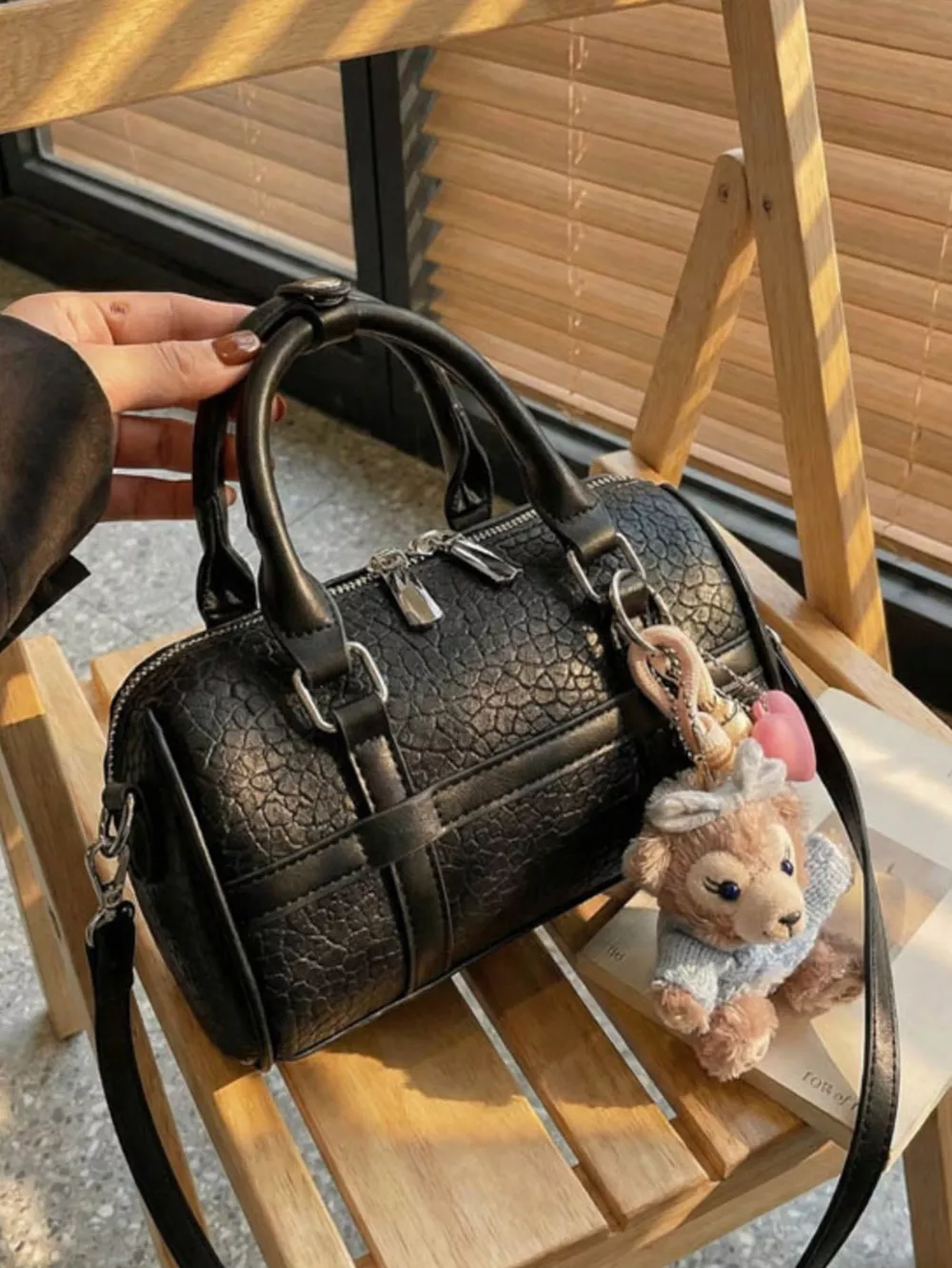 Textured Barrel Crossbody Bag, image 5